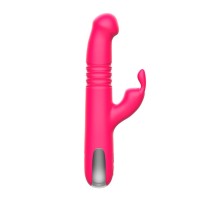 Розовый вибратор-ротатор со стимулятором клитора и возвратно-поступательными движениями - 22,4 см. Розовый вибратор-ротатор со стимулятором клитора и возвратно-поступательными движениями - 22,4 см.
