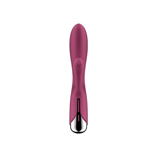 Малиновый вибратор-кролик Spinning Rabbit 1 с ротацией - 20 см.