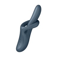 Серый вибратор-ротатор с функцией нагрева Heat Flex 4 - 23 см.